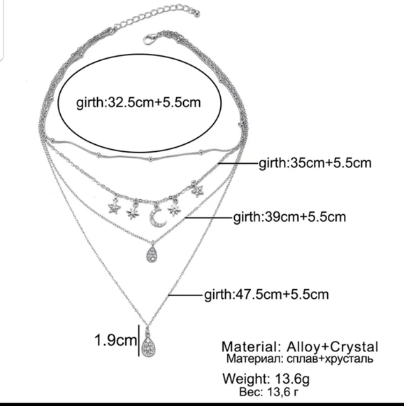 *Nastaha* Layered Moon and star necklace - Picture 6 of 6
